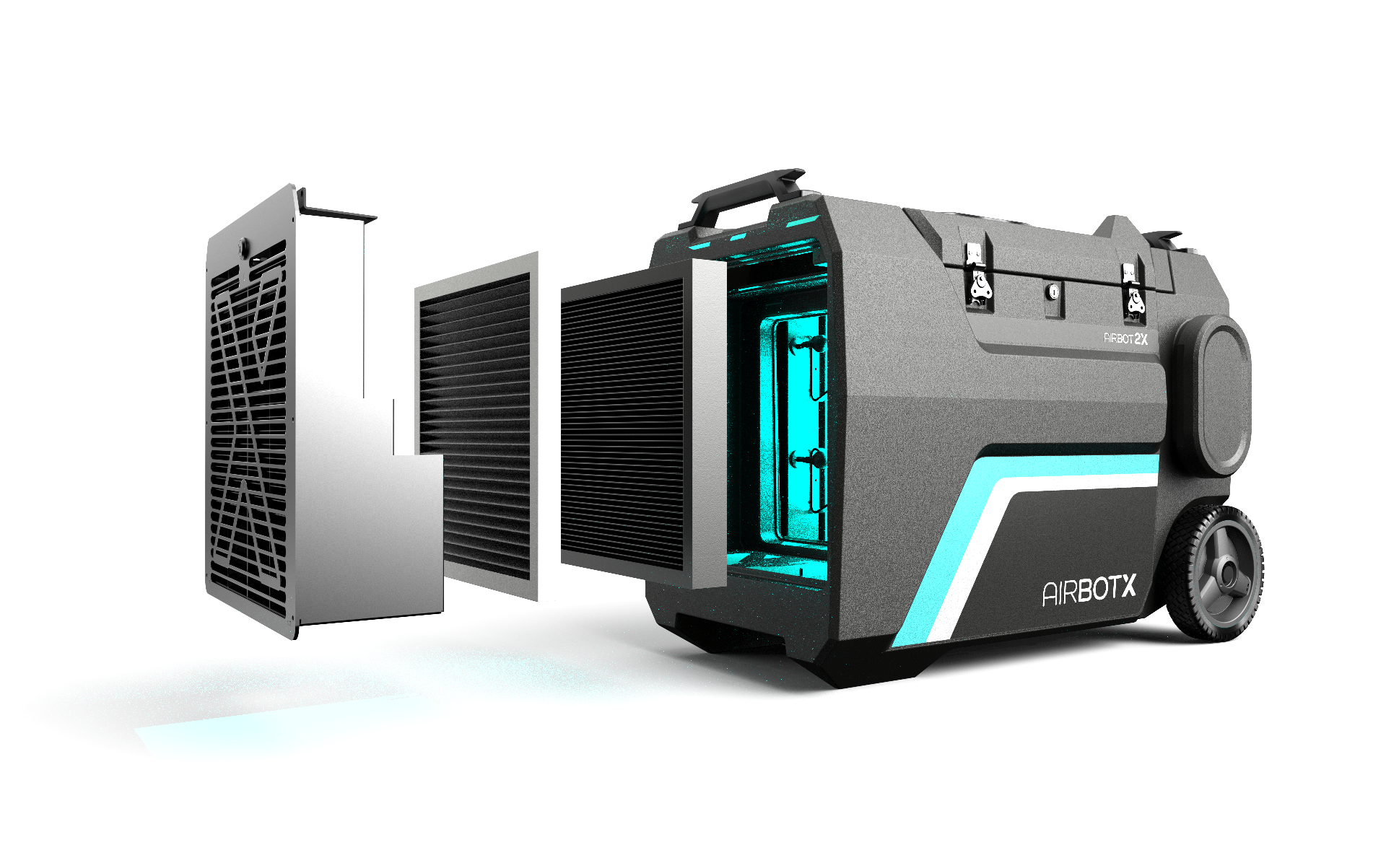 地下管道库房隧道便携式空气净化器外观设计要点